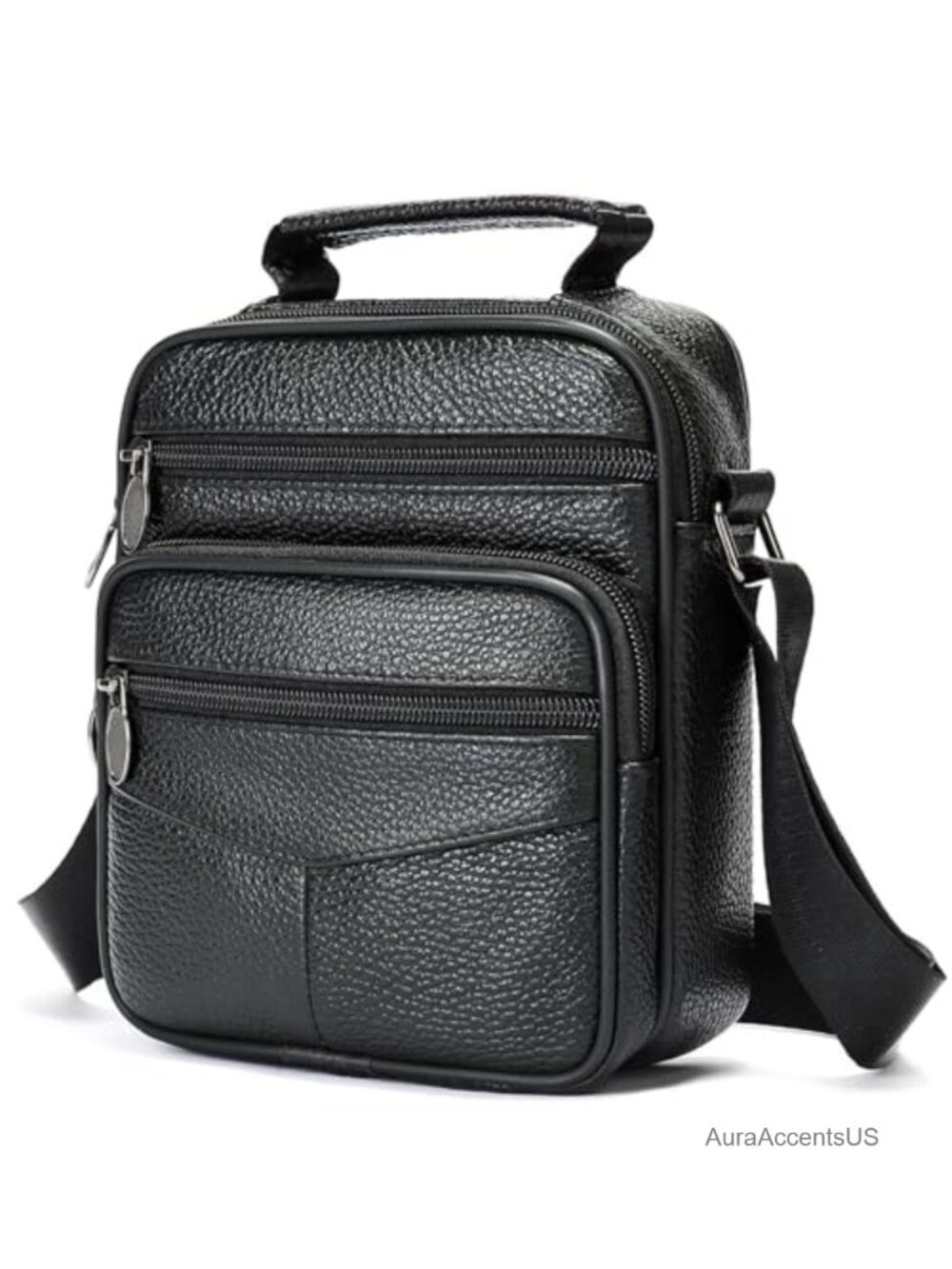 Genuine Leather Messenger Crossbody Bag Fits 7in iPad Adjustable Strap
